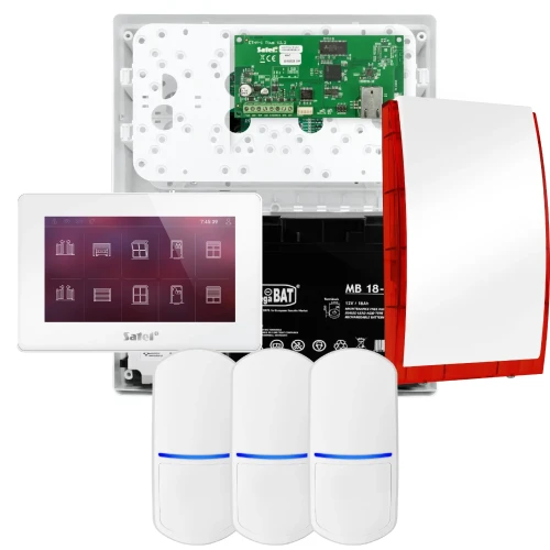 Комплект сигналізації SATEL INTEGRA 32, 3x датчик, сирена, білий маніпулятор INT-TSH2-W