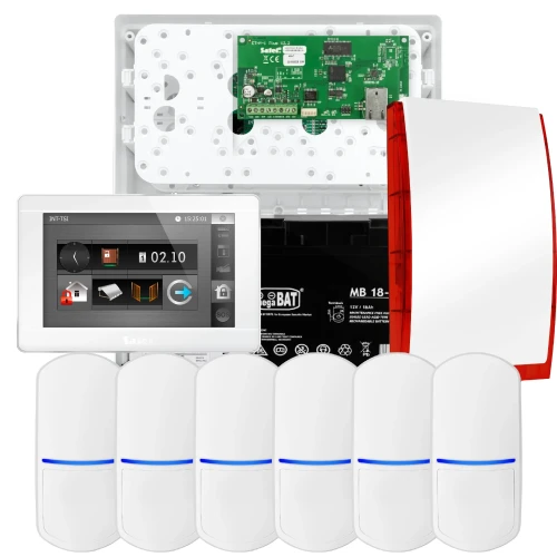 Комплект сигналізації SATEL INTEGRA 32, 6x датчик PET, сирена, білий маніпулятор INT-TSI-W