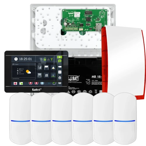 Комплект сигналізації SATEL INTEGRA 32, 6x датчик PET, сирена, чорний маніпулятор INT-TSI-B