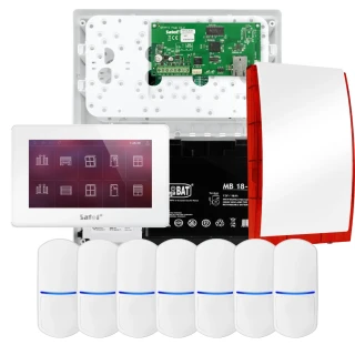 Комплект сигналізації SATEL INTEGRA 32, 7x датчик PET, сирена, білий маніпулятор INT-TSH2-W