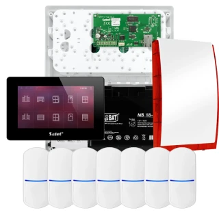 Комплект сигналізації SATEL INTEGRA 32, 7x датчик, сирена, чорний маніпулятор INT-TSH2-B