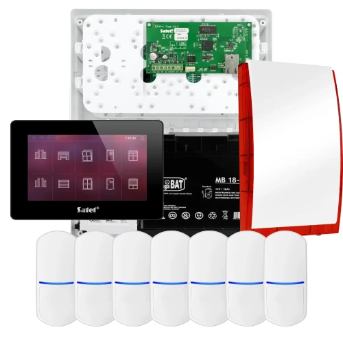 Комплект сигналізації SATEL INTEGRA 32, 7x датчик, сирена, чорний маніпулятор INT-TSH2-B