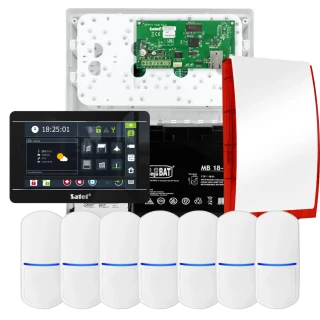 Комплект сигналізації SATEL INTEGRA 32, 7x датчик, сирена, чорний маніпулятор INT-TSI-B