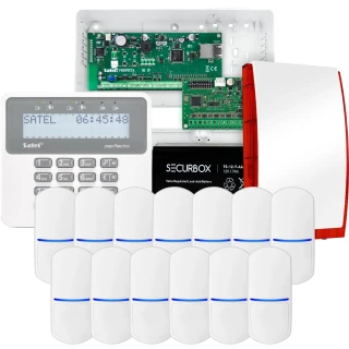 Комплект сигналізації SATEL PERFECTA 32 IP, 13x датчик PET, сирена, клавіатура