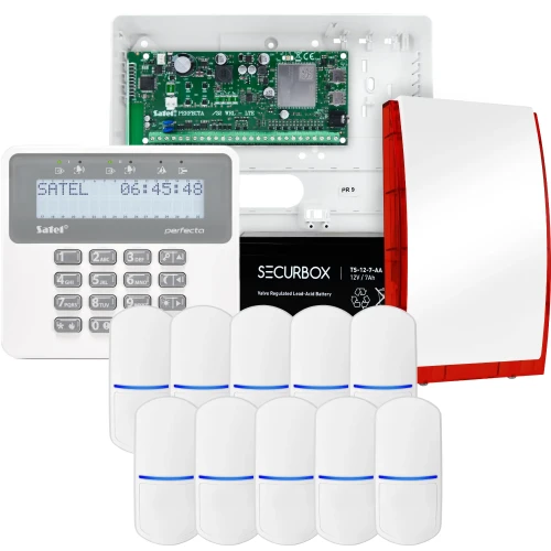 Комплект сигналізації SATEL PERFECTA 32-WRL LTE, 10x датчик PET, сирена, маніпулятор