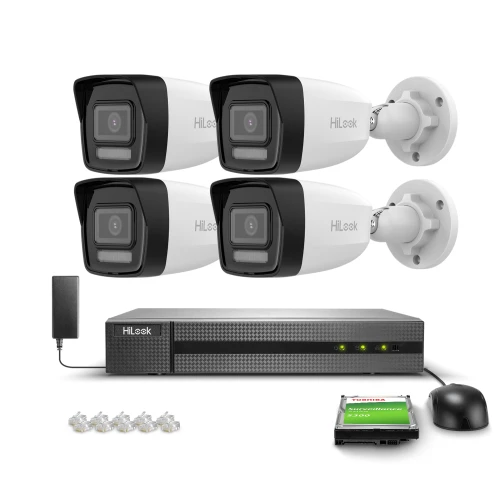 Набір для моніторингу 4x IPCAM-B2-30DL Full HD, PoE, Hybrid Light 20/30m MD 2.0 Hilook Hikvision