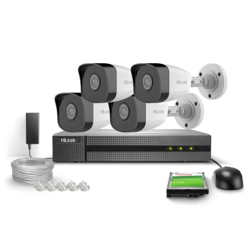Набір для моніторингу 4x IPCAM-B2 Full HD, PoE, IR 30m, H.265+, IP67 Hilook Hikvision