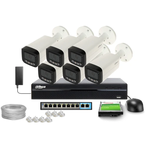 Комплект для моніторингу 6x IPC-HFW3849T-ZAS-IL-27135, 8Мп, ІЧ 60м, WDR 120дБ