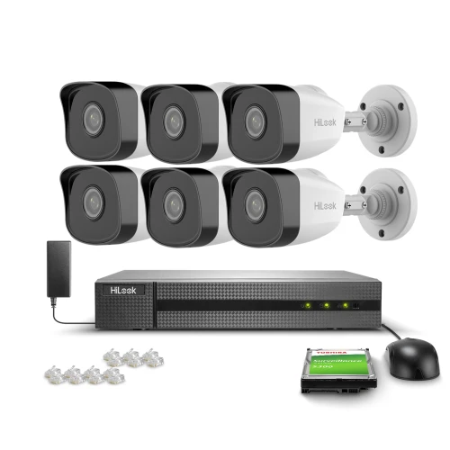 Набір для моніторингу 6x IPCAM-B2 Full HD, PoE, IR 30м, H.265+, IP67 Hilook Hikvision