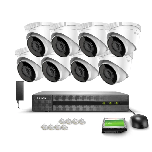 Набір для моніторингу 8x IPCAM-T2, Full HD, IR 30м, PoE, H.265+ Hilook Hikvision
