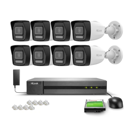 Набір для моніторингу 8x IPCAM-B2-30DL Full HD, PoE, Hybrid Light 20/30m MD 2.0 Hilook Hikvision