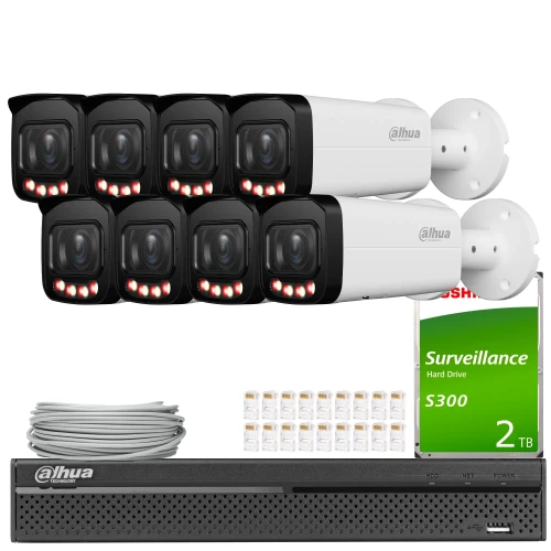 Набір для моніторингу Dahua 8x IPC-HFW2649T-ZAS-IL-27135, Smart Dual Light, SMD+, Full-Color, WDR, AI функції