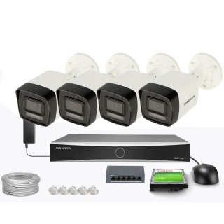 Zestaw do monitoringu Hikvision 4x DS-2CD1041G2-LIU, 2.8mm, 4Mpx, Smart Hybrid Light 30m, MD 2.0