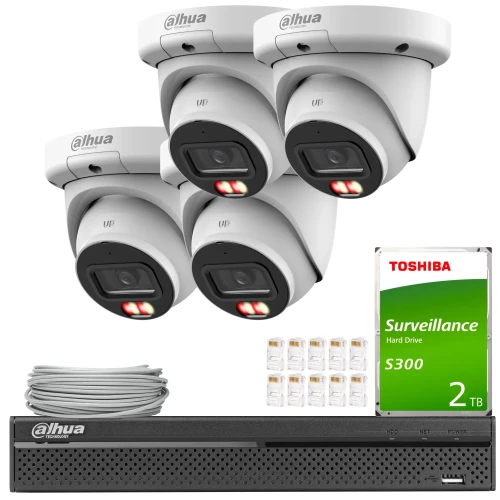 Комплект IP Dahua 4x IPC-HDW3649QM-S-IL-0280B, AI, Smart Dual Light, Color Full, AcuPick, SMD 4,0