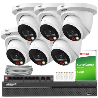 Набір IP Dahua 6x IPC-HDW2649TM-S-IL-0280B, AI, Smart Dual Light, Color Full