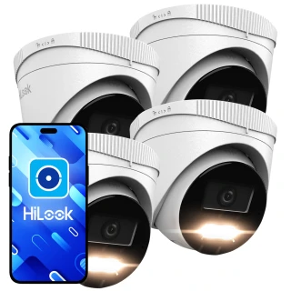 Набір купольних IP-камер HiLook by Hikvision 4x IPCAM-T6-30DL 6Mpx Smart Hybrid-Light 30m