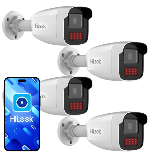 Комплект трубчастих IP-камер HiLook by Hikvision 4x IPCAM-B4-50IR, ІЧ 50м, 4Мп