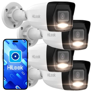 Набір трубчастих IP-камер HiLook від Hikvision 4x IPCAM-B6-30DL 6Mpx Smart Hybrid-Light 30m
