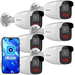 Набір трубчастих IP-камер HiLook by Hikvision 6x IPCAM-B4-50IR, IR 50м, 4Мпкс