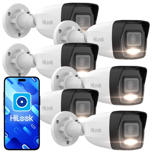 Комплект трубчастих IP-камер HiLook by Hikvision 6x IPCAM-B6-30DL 6Mpx Smart Hybrid-Light 30m