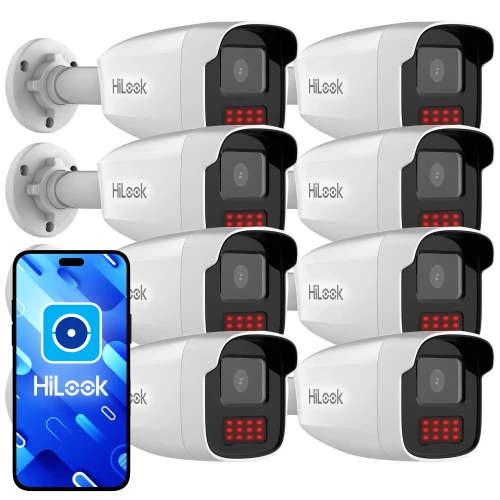 Набір трубчастих IP-камер HiLook від Hikvision 8x PCAM-B4-50IR, ІЧ 50м, 4Мпx