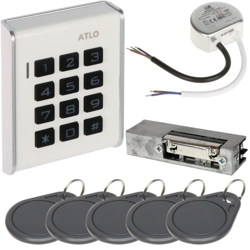 Набір контролю доступу ATLO-KRM-103, блок живлення, електромеханічний замок, картки доступу