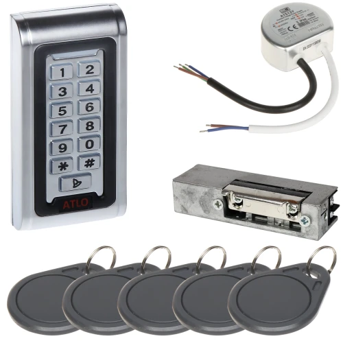 Набір контролю доступу ATLO-KRM-821, блок живлення, електромеханічний замок, картки доступу
