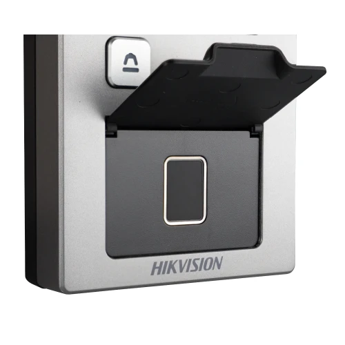 Комплект відеодомофону Hikvision DS-K1T502DBFWX-C, монітор, 5 брелоків, відбиток пальця