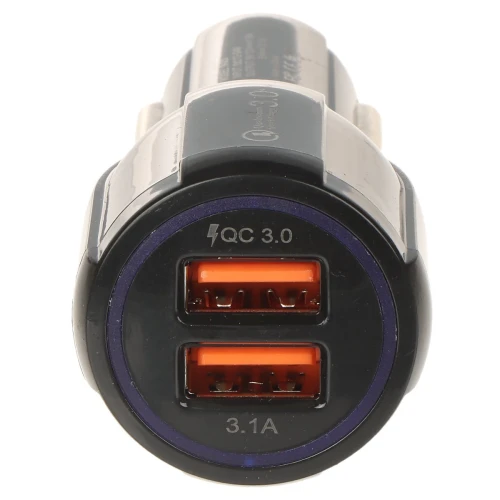 Автомобільний зарядний пристрій USB 5V/3.1A/2XUSB-QUICK3.0/CAR